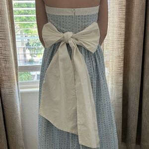Vintage 1980s Laura Ashley Cotton Strapless Dress